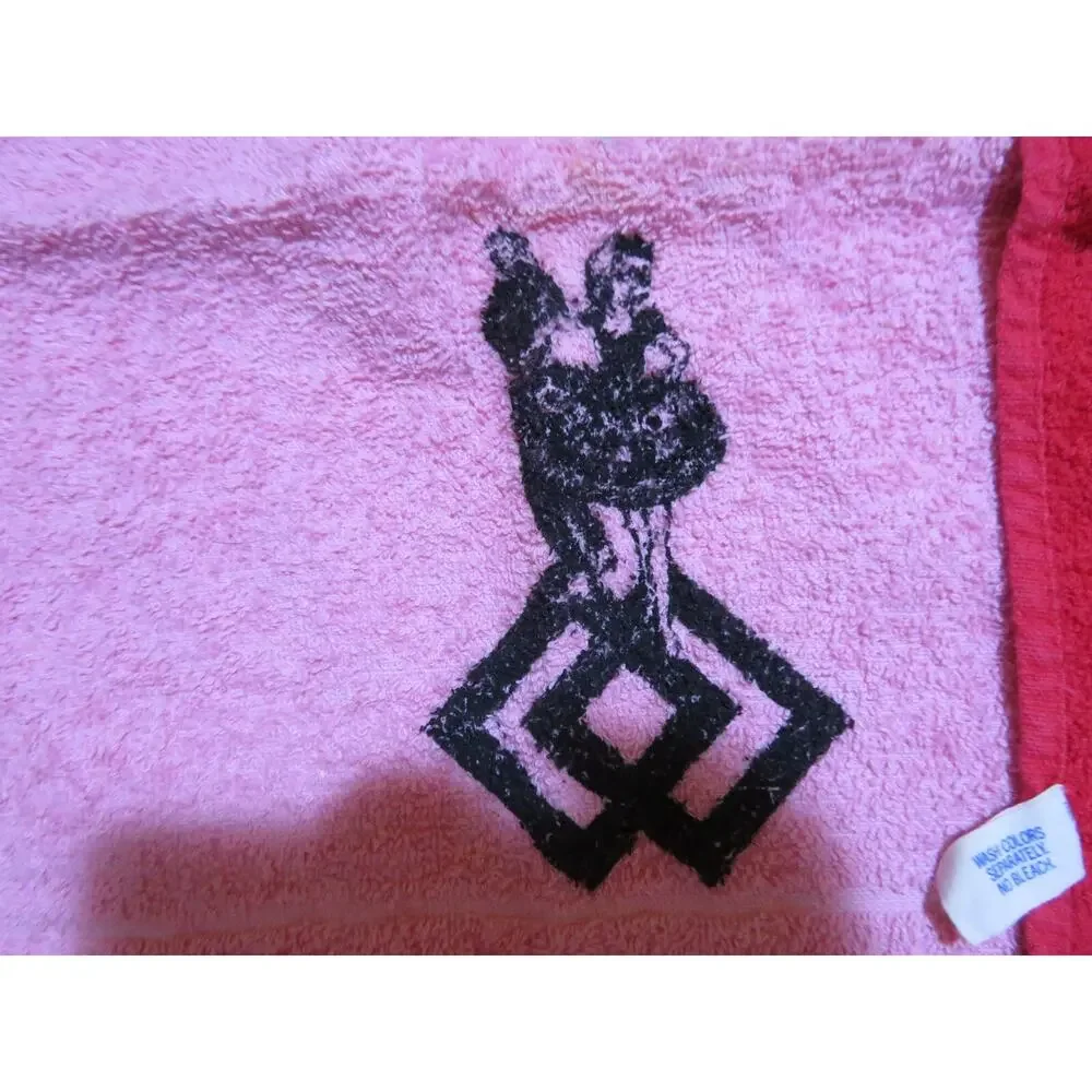 4 Pc Cannon Dundee Hand Towel Squares w/ Dancers Colorful 15x11 Vintage